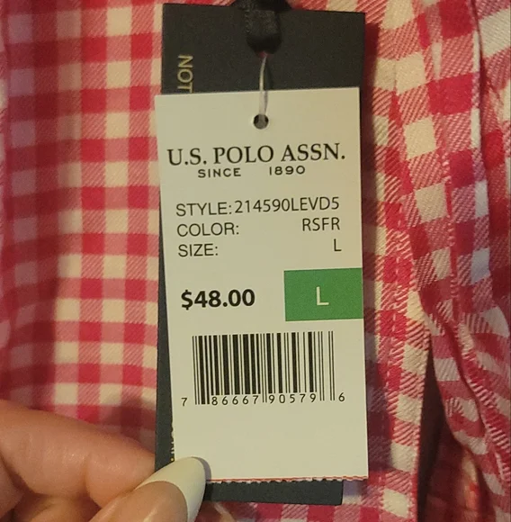 U.S. Polo Assn. Womens Red Button Down Shirt - Picture 4 of 5